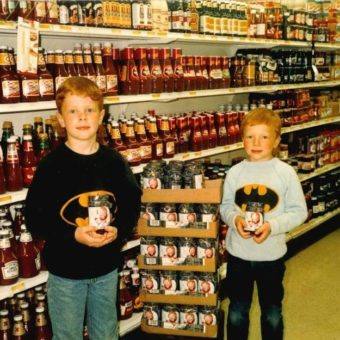 Lee and Michael at IGA in Cherry Valley late 1980s